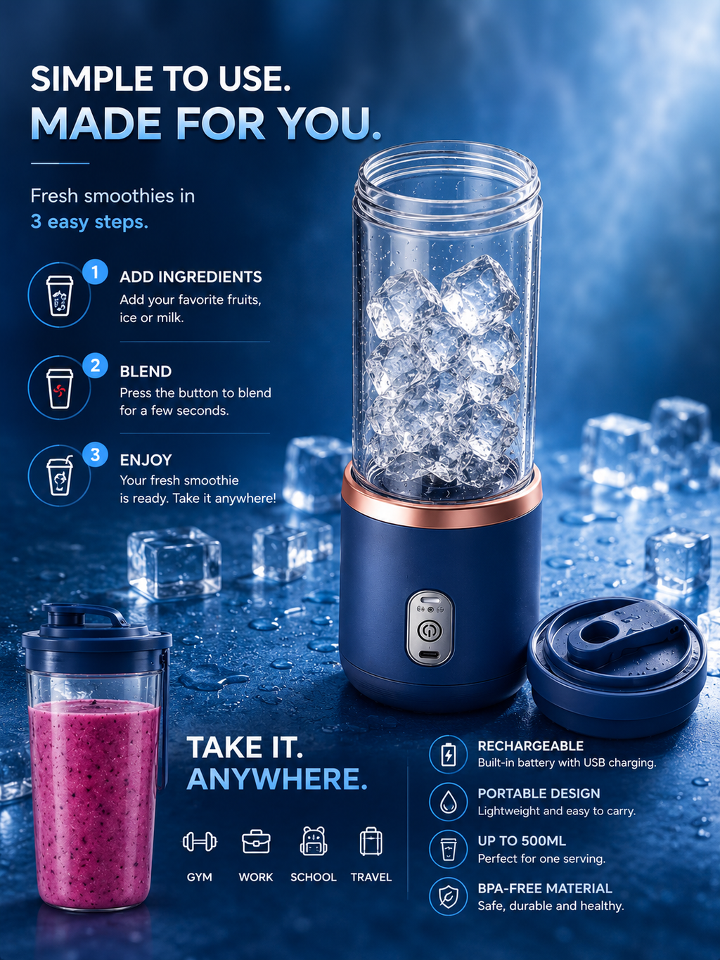 🥤 BlendGo Mini™– Portable Blender